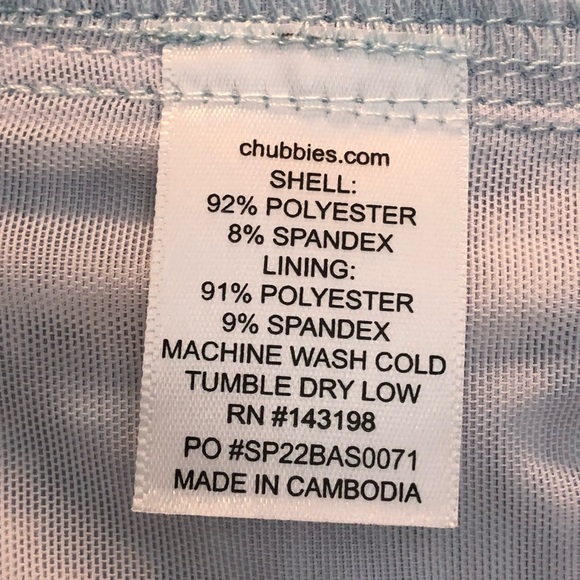 Chubbies 5.5” Swim Trunks Medium Accent Liner Beach Turquoise Whale Sharks NEW - Picture 5 of 7